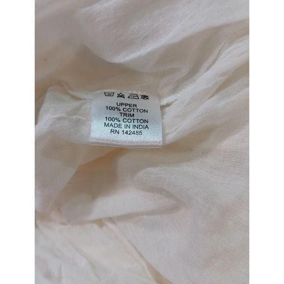 Bindu Boho Sundress Paloma Blue Tassel Tie Lined Tiered small white new - Picture 14 of 16